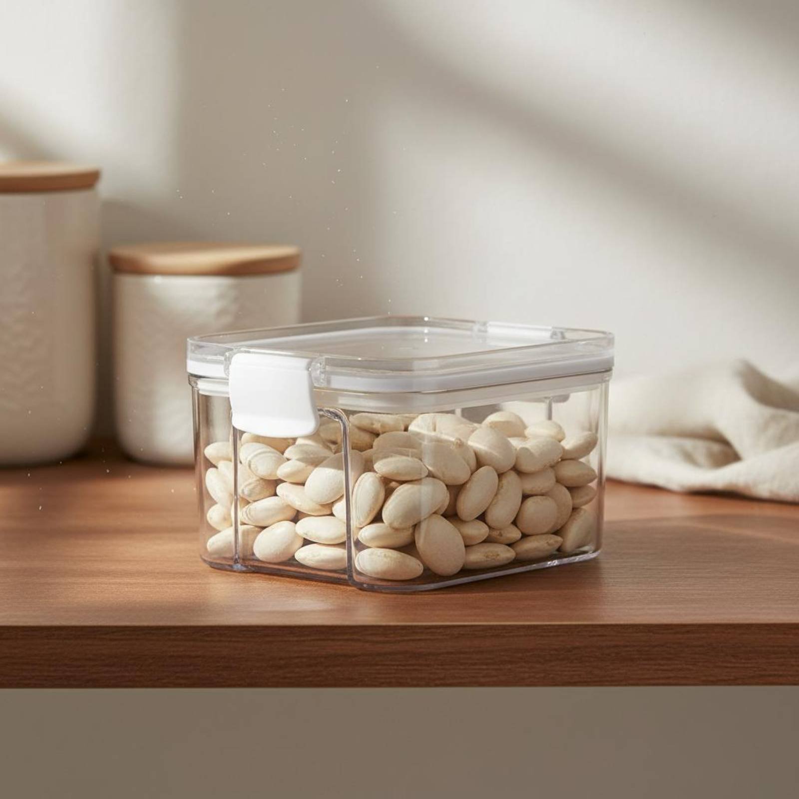 Food Storage Plastic - Luftdichter Lebensmittelbehälter, feuchtigkeitsbeständiger, versiegelter Getreidebehälter, transparenter