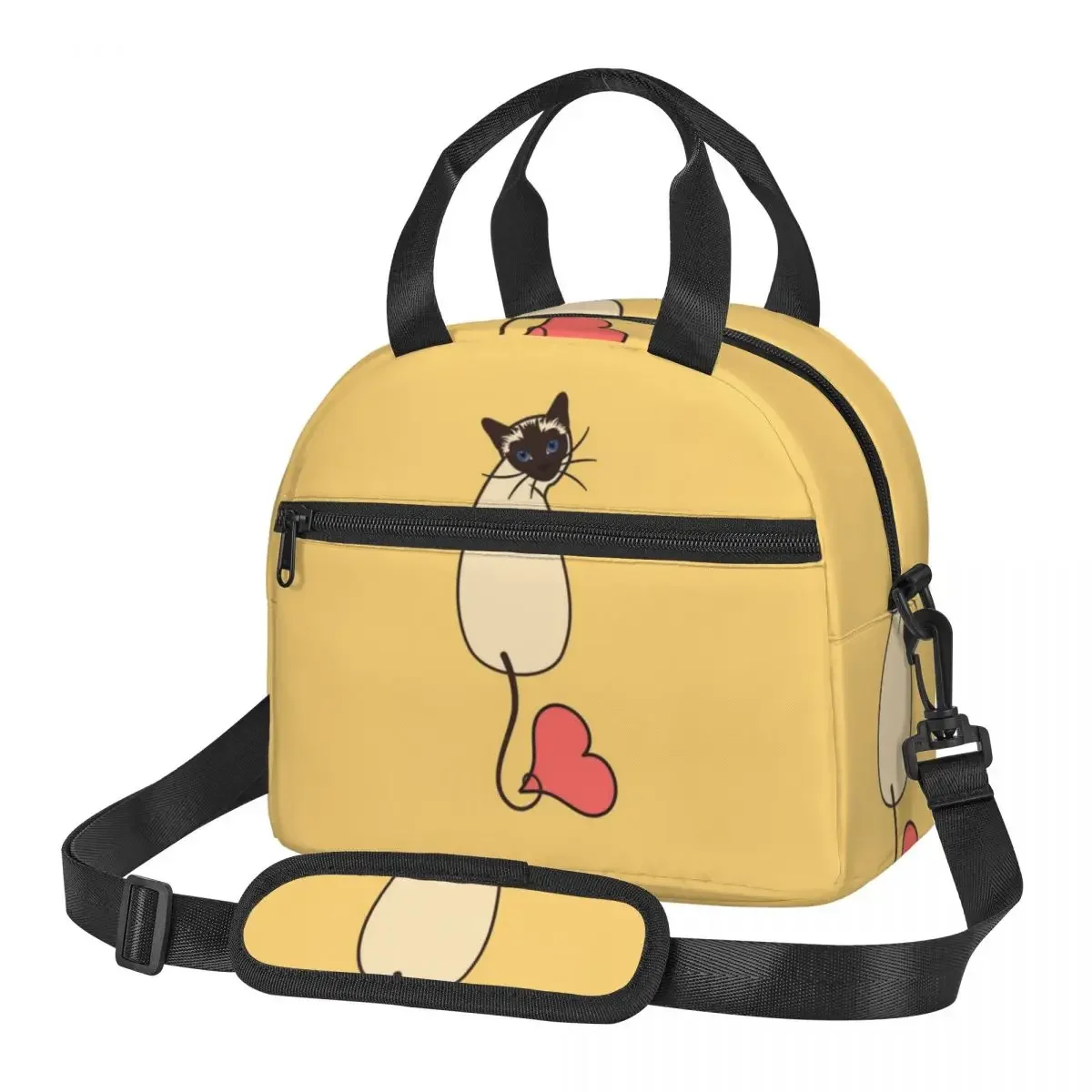 Food Storage Yellow - Love Siamese Cat-Yellow Isolierte Lunchtasche für