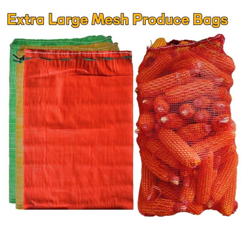 Produce Bag Reusable Mesh - Extra große, wiederverwendbare Netz-Aufbewahrungsbeutel, geeignet für:
