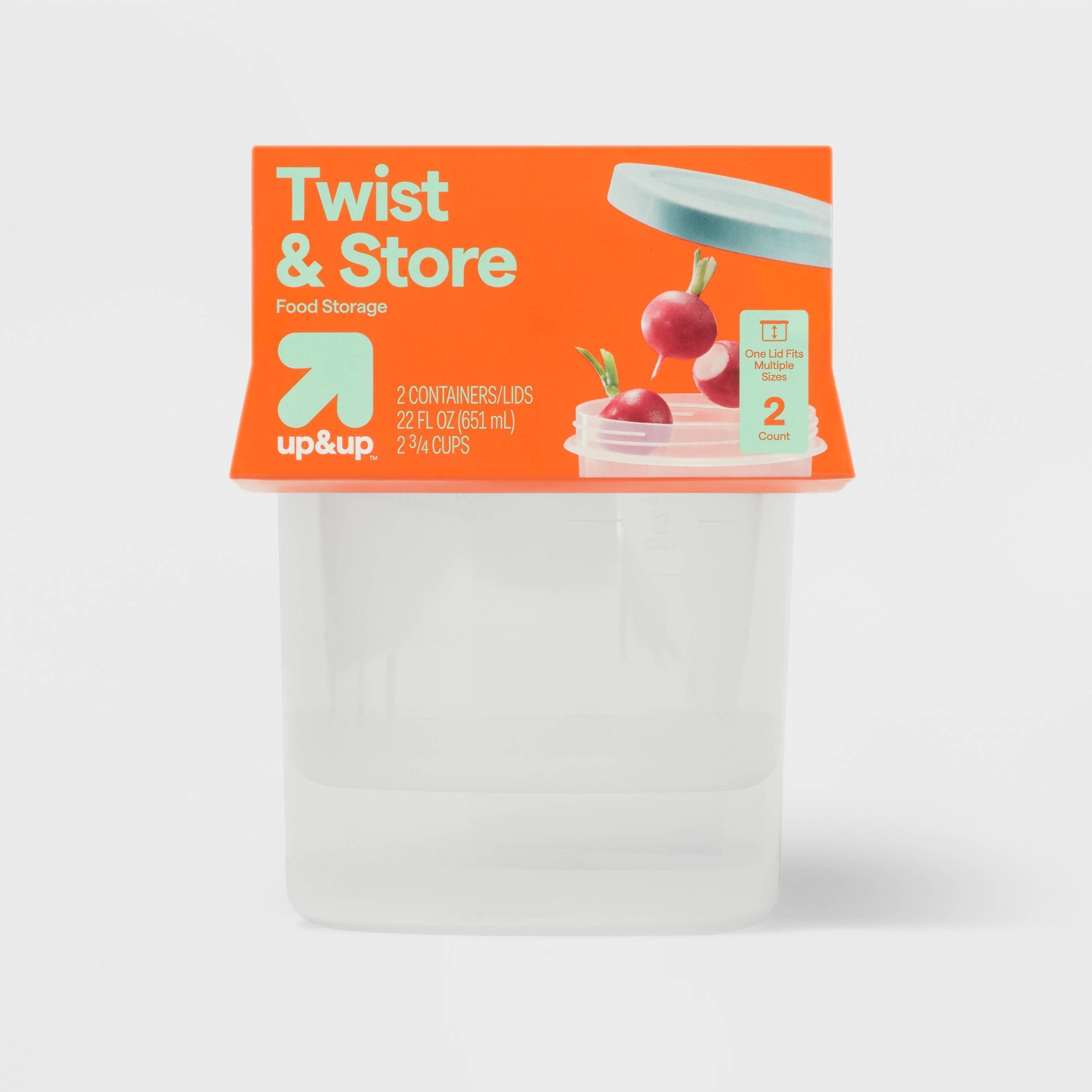 Food Storage Large Plastic Containers - 2ct Große Runde Twist-Lebensmittelbehälter, Stapelbare BPA-freie