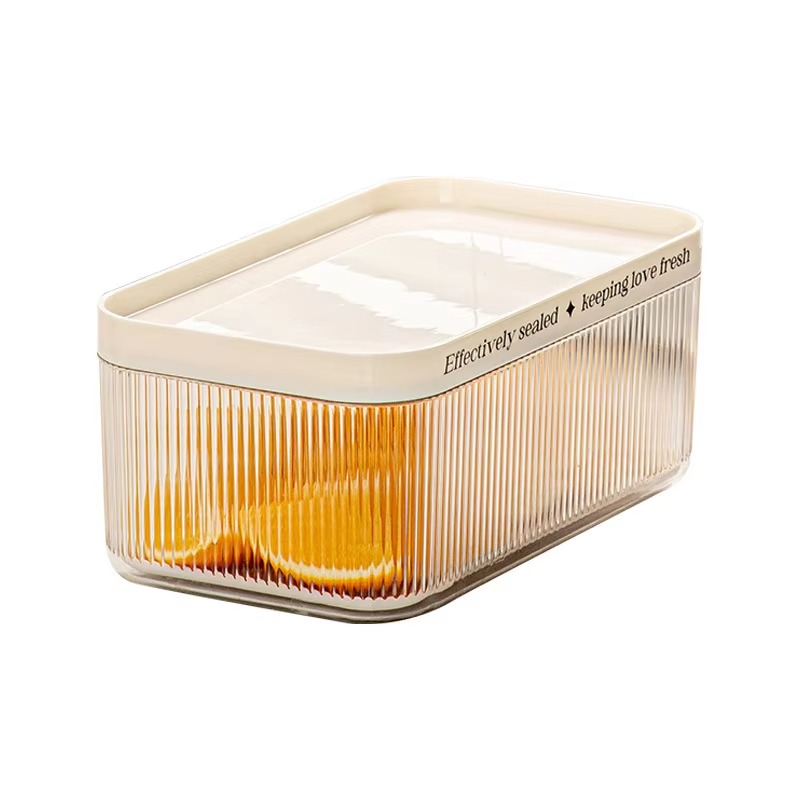 Food Storage No Plastic - Stapelbare Rechteckige PET-Kühlschrank-Organizer-Behälter mit Deckel und