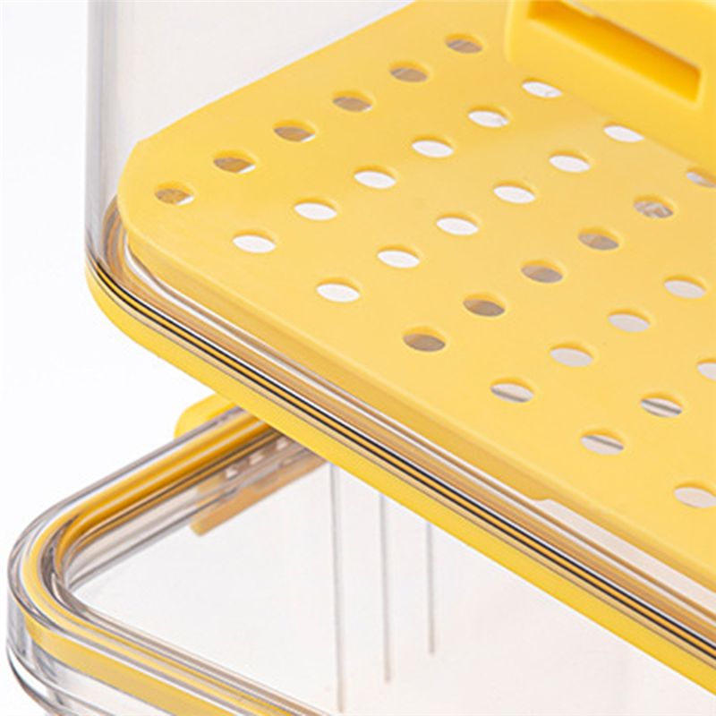 Food Storage Yellow - B17C Lebensmittelaufbewahrung, Kühlschrank-Organizer-Box, PET-Küchen-Kühlschrankbehälter, Gelb, 15,5