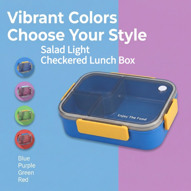 Food Storage Kits - Farbige Auslaufsichere Bento-Box, Mehrkammer-Lebensmittelbehälter, Tragbares Lunchbox-Set
