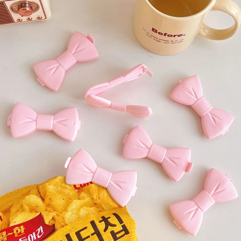 Food Storage No Plastic - 5 Stück Kawaii Lebensmittel-Verschlussclips - Rosa