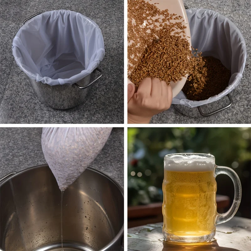 Produce Bag Reusable Mesh - Wiederverwendbare Filterbeutel, geeignet für Kaltbrühkaffee, Tee.