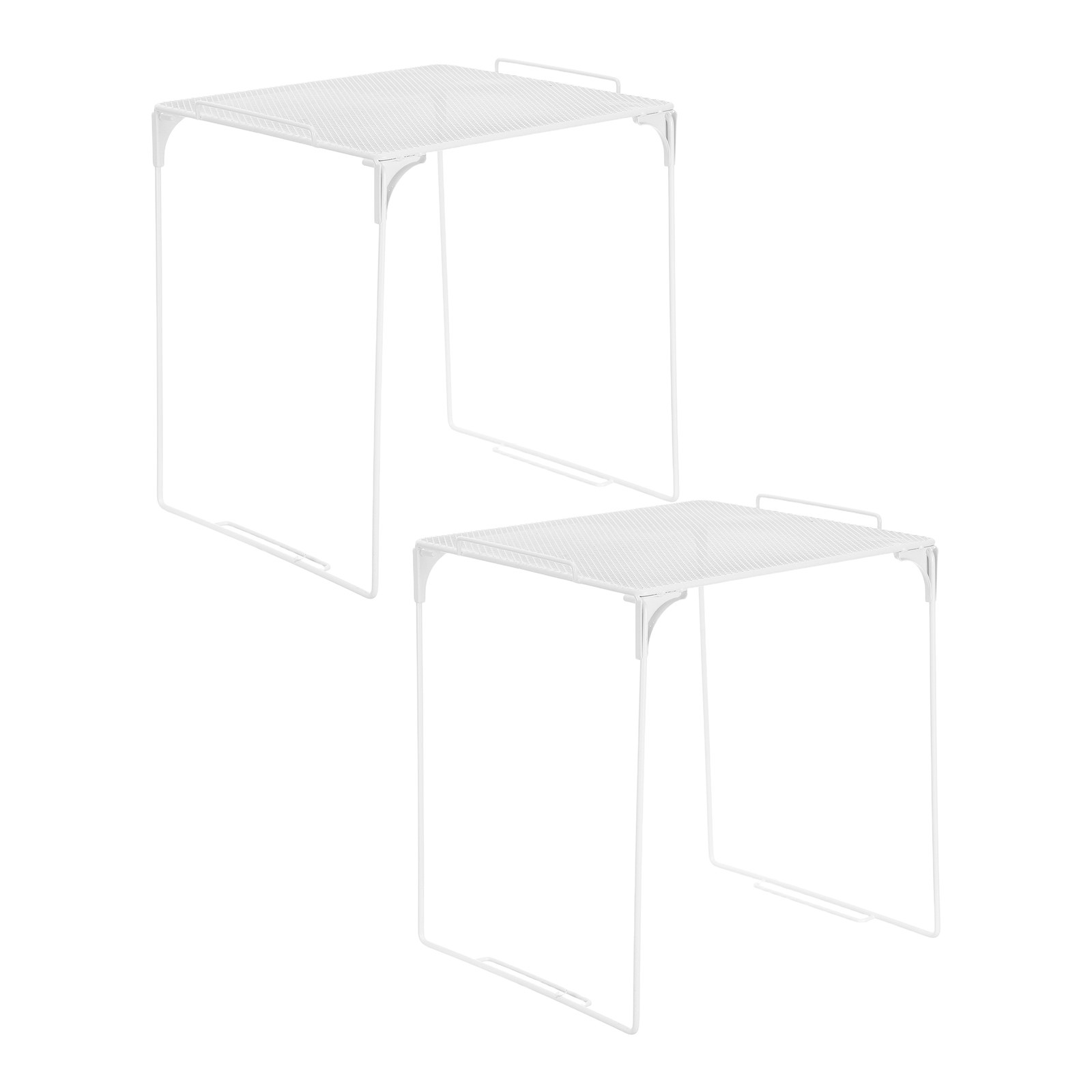 Food Storage Locker - 2 Stück stapelbare Schrank-Organizer-Netzregale, verstellbare Schrankregale