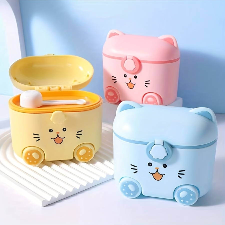 Food Storage Locker - Niedlicher Katzen-Milchpulverbehälter mit Löffel und Verschluss,