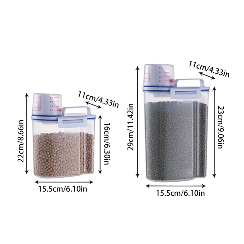 Food Storage Large Plastic Containers - Premium Tierfutter-Aufbewahrungsbehälter mit Luftdichter Versiegelung -