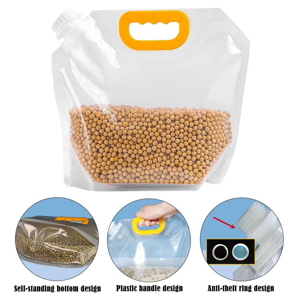 Food Storage Large Plastic Containers - Großer Getreide-Aufbewahrungsbeutel mit Griff, feuchtigkeitsbeständig, Schädlingsabweisend,