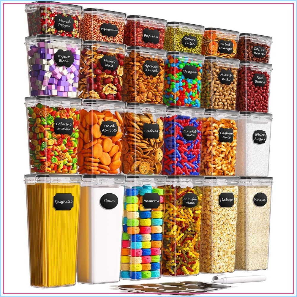 Food Storage Plastic - 24 Stück Luftdichte Lebensmittelbehälter mit Deckeln,
