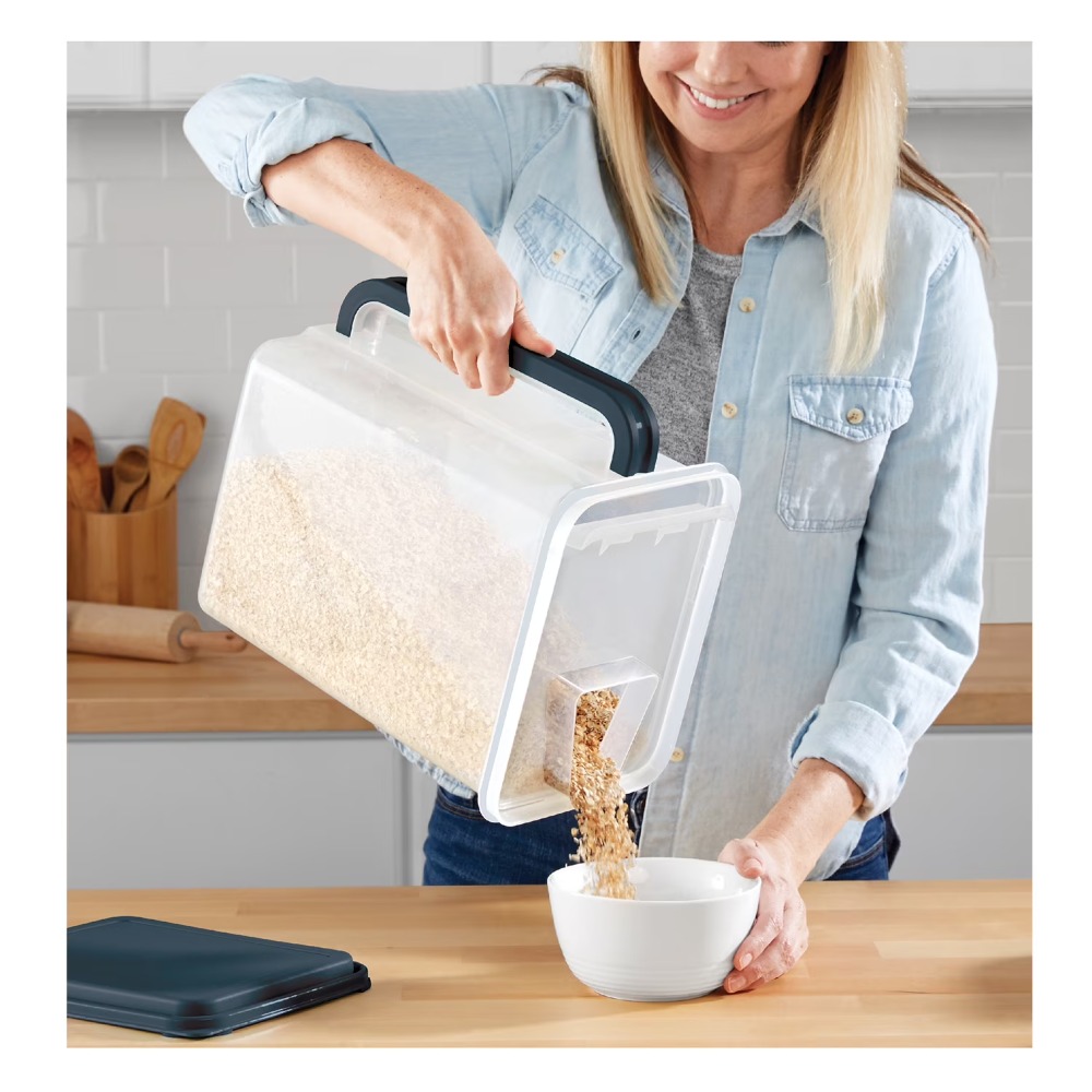 Food Storage Large Plastic Containers - Großer Kunststoff-Lebensmittelbehälter mit Deckel und Griff,