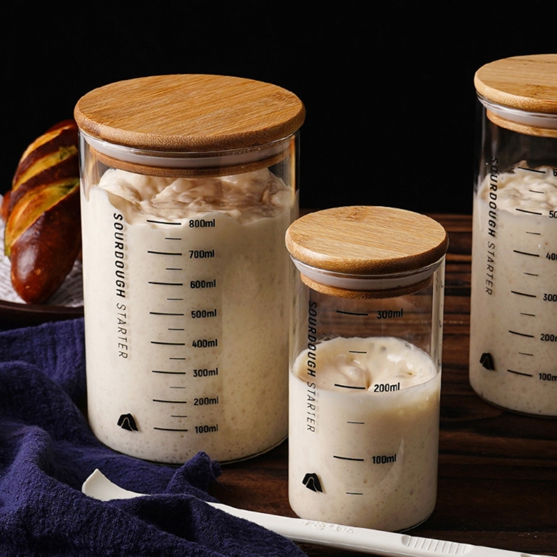 Food Storage Practices - Sauerteig-Gärglas, Küchen-Backzubehör, praktisches Gärglas aus Glas,