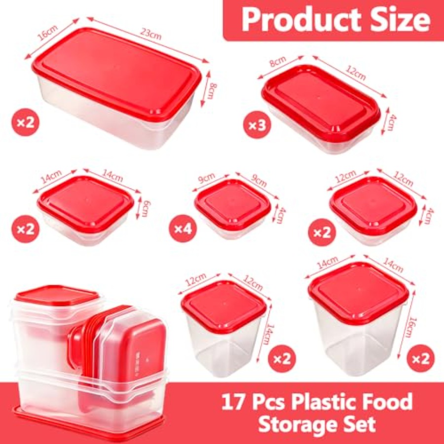 17-teiliges Kunststoff-Lebensm – Food Storage Kits Bewertung und Preis