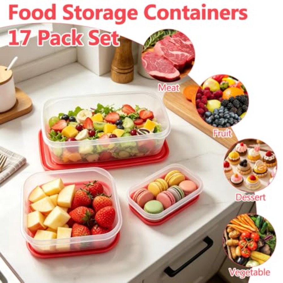17-teiliges Kunststoff-Lebensm – Food Storage Kits Bewertung und Preis