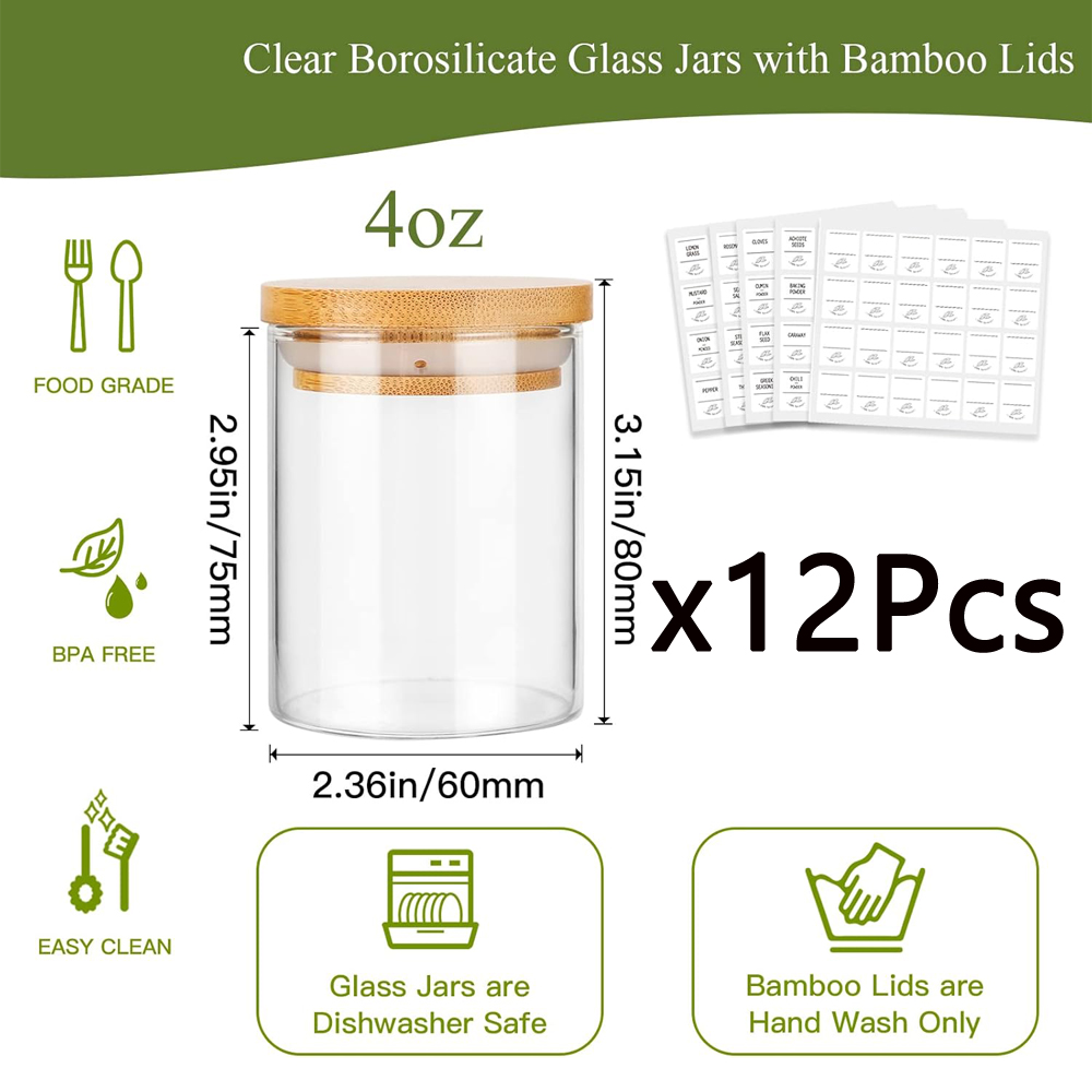 4-Unzen-Gewürzgläser aus Glas  – Food Storage Drums Bewertung und Preis