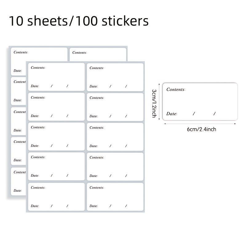 100 Stück/10 Blatt wasserfeste – Food Storage Labels Bewertung und Preis