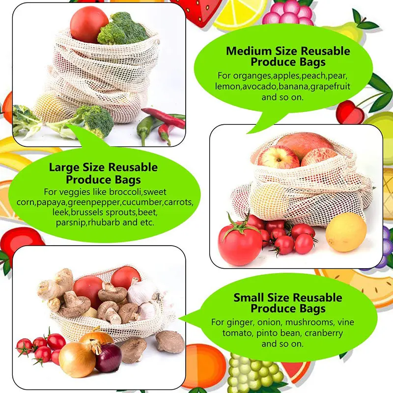 3 6 10 stücke Reusable Produce – Produce Bag Reusable Mesh Bewertung und Preis