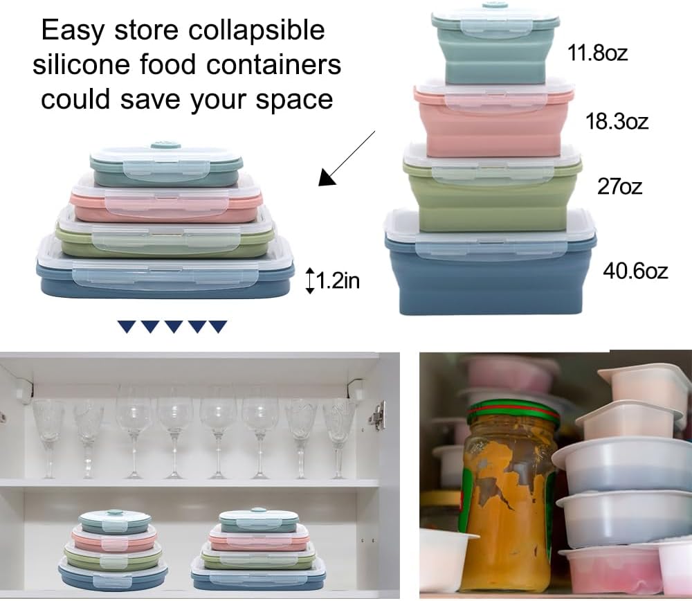 Zusammen klappbarer Silikon-Vo – Food Storage Kits Bewertung und Preis