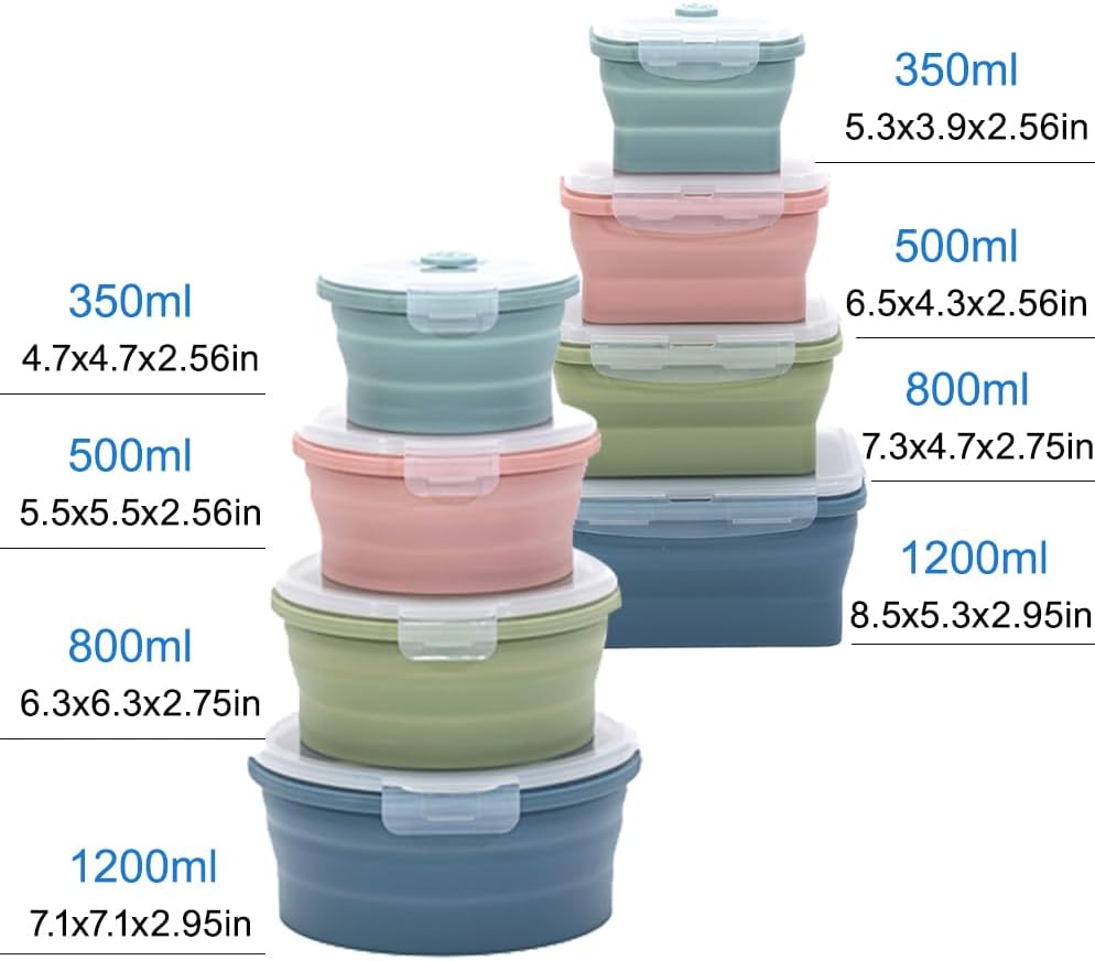 Zusammen klappbarer Silikon-Vo – Food Storage Kits Bewertung und Preis
