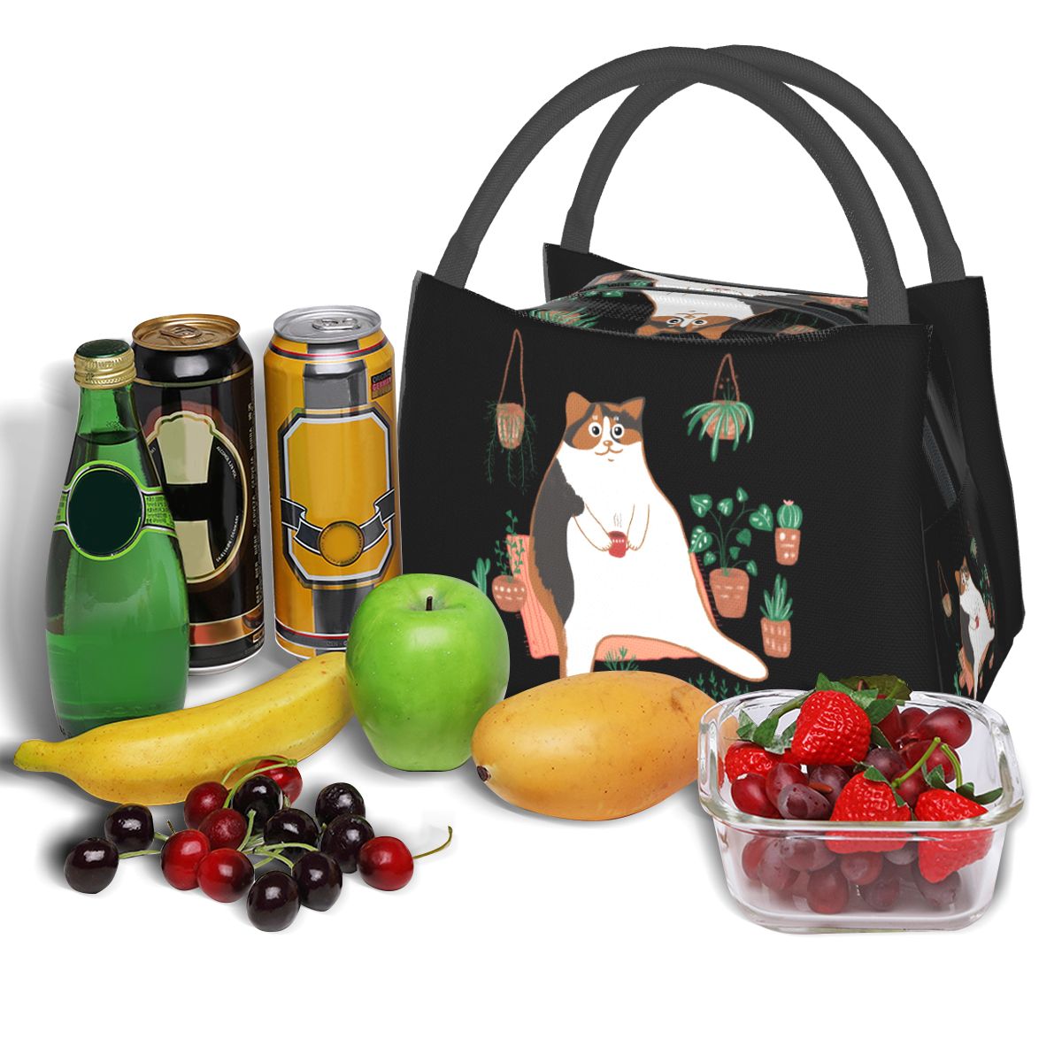 Calico-Katze mit Topfpflanzen, – Food Storage Moms Bewertung und Preis