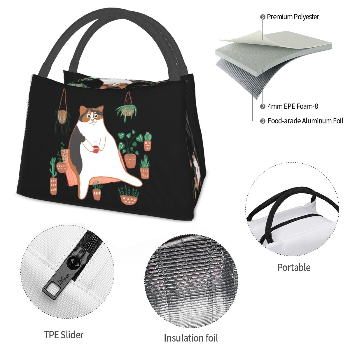 Calico-Katze mit Topfpflanzen, – Food Storage Moms Bewertung und Preis