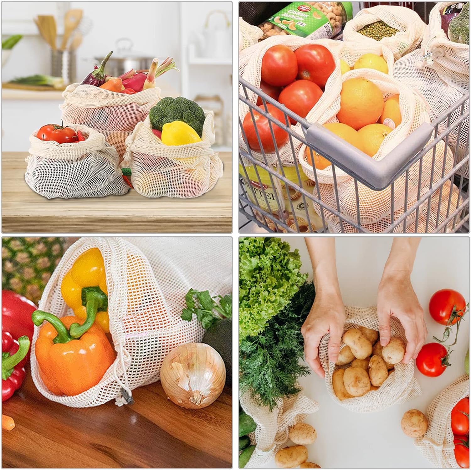 3 Stück wiederverwendbare Baum – Produce Bag Reusable Mesh Bewertung und Preis