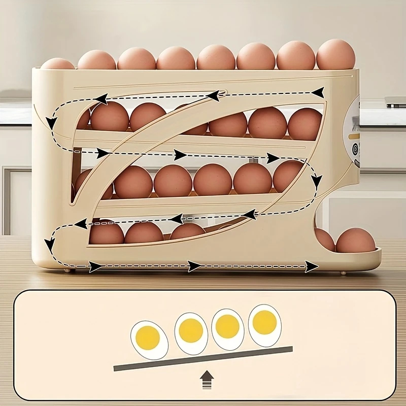 2-4-stöckiger rollbarer Eierbe – Food Storage Eggs Bewertung und Preis