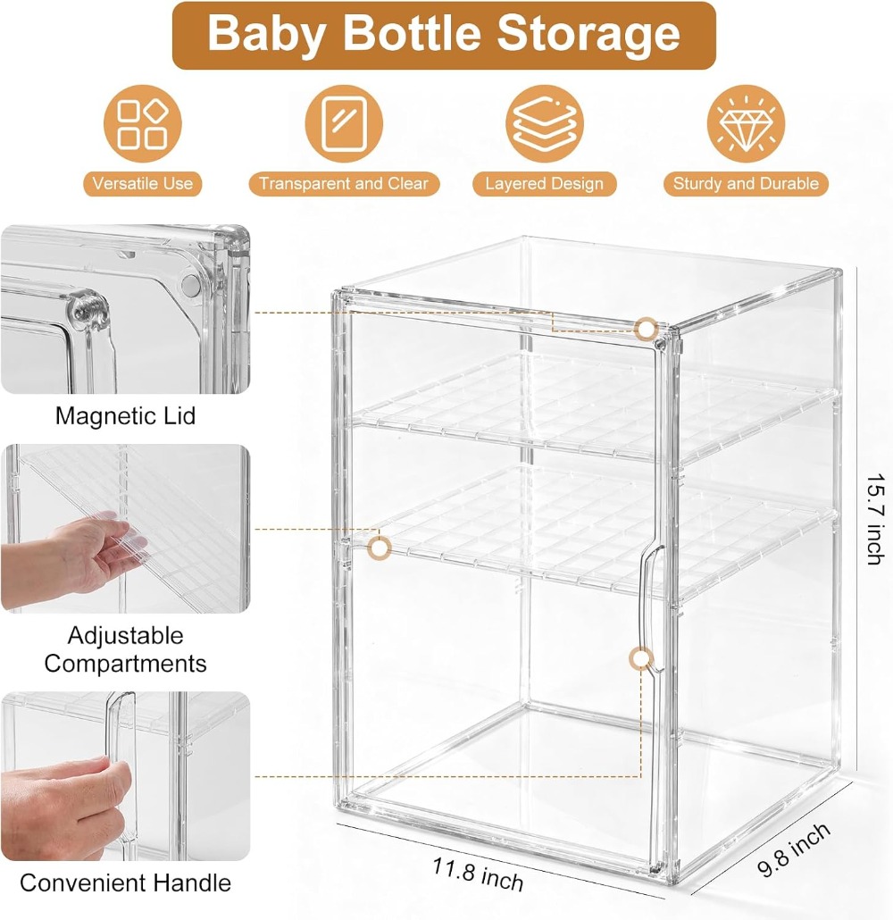 3-stufiger transparenter Acryl – Food Storage Moms Bewertung und Preis