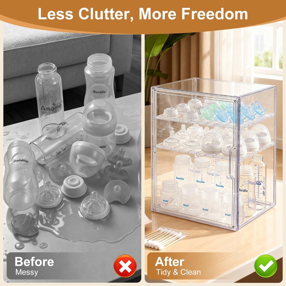 3-stufiger transparenter Acryl – Food Storage Moms Bewertung und Preis
