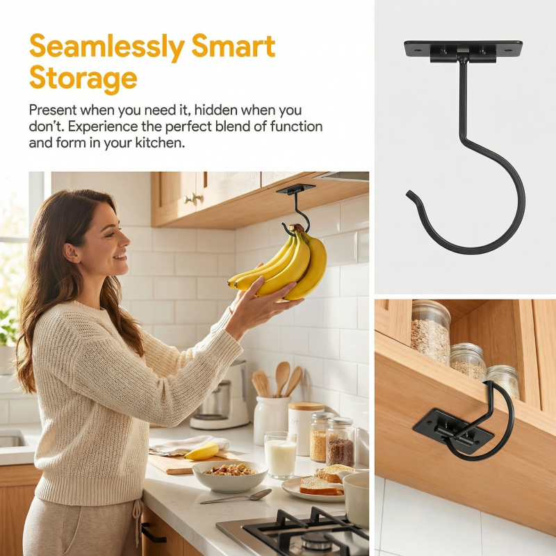 Schwarzer Metall-Selbstklebeha – Food Storage And Preservation Bewertung und Preis